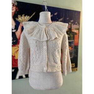 Ruffled cardigan sweater XS
